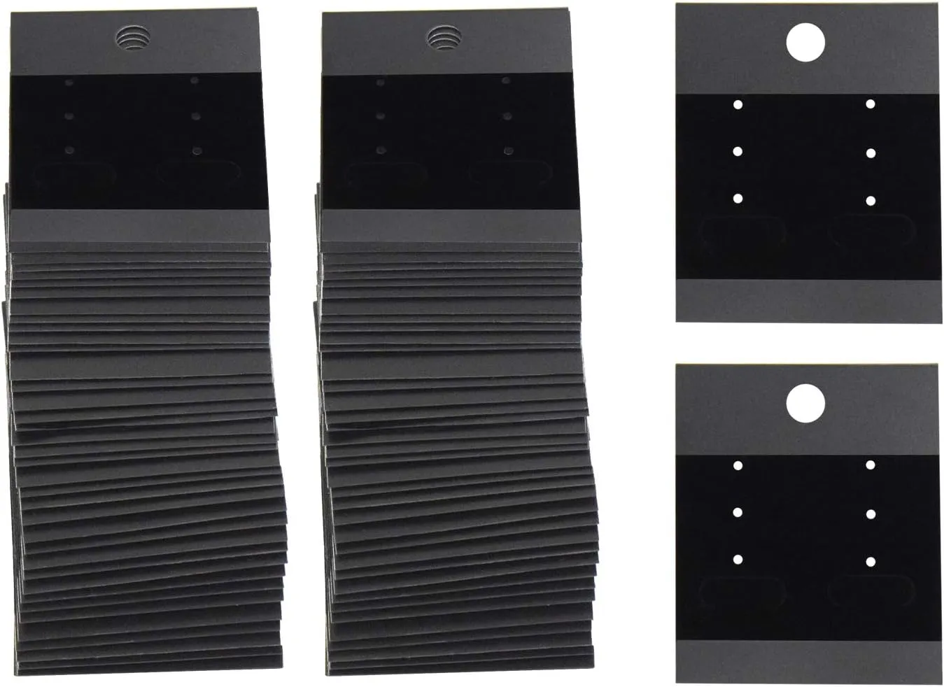 120 Pcs Black Velvet Earring Display Cards, Plastic Earring Card Holder for Jewelry Accessory Display 1.65 x 2 inch