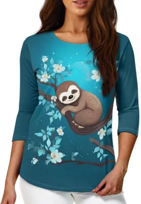 3/4 Sleeve T-Shirt for Women 2023 Fall Crew Neck Tshirts