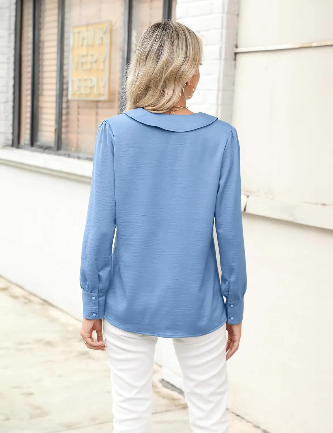Blooming Jelly Women's Dressy Casual Blouses Business Work Tops Tie Front Long Sleeve Shirts 2025 Fall Outfits