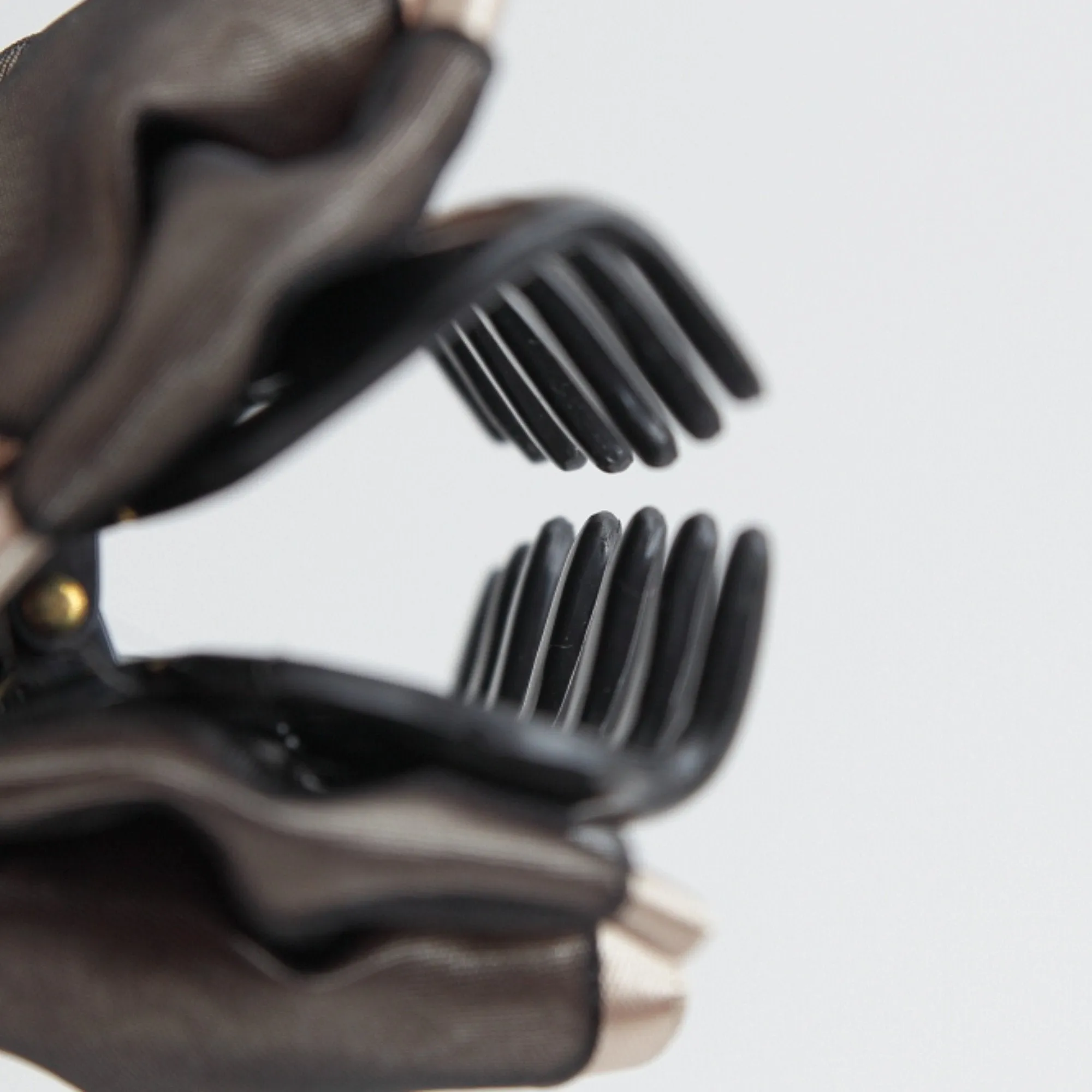 Handmade Glossy Satin Flat Twin Bow Hair Jaw Claw Clip for fine hair