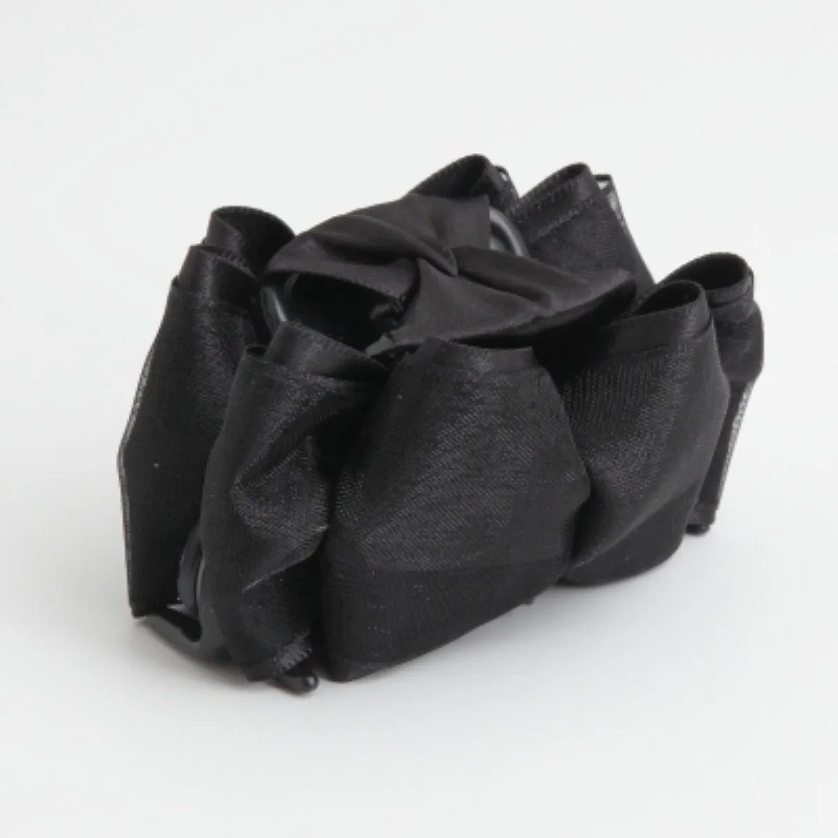 Handmade Glossy Satin Flat Twin Bow Hair Jaw Claw Clip for fine hair