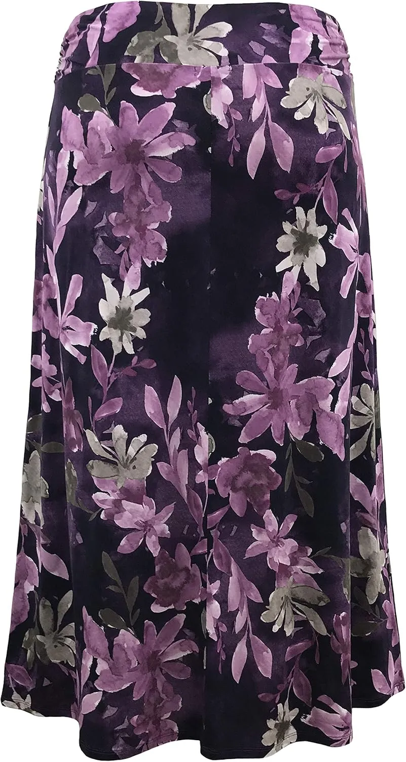 LEEBE Women and Plus Size Rushed Waist A-Line Casual Maxi Skirt (Small-5X)
