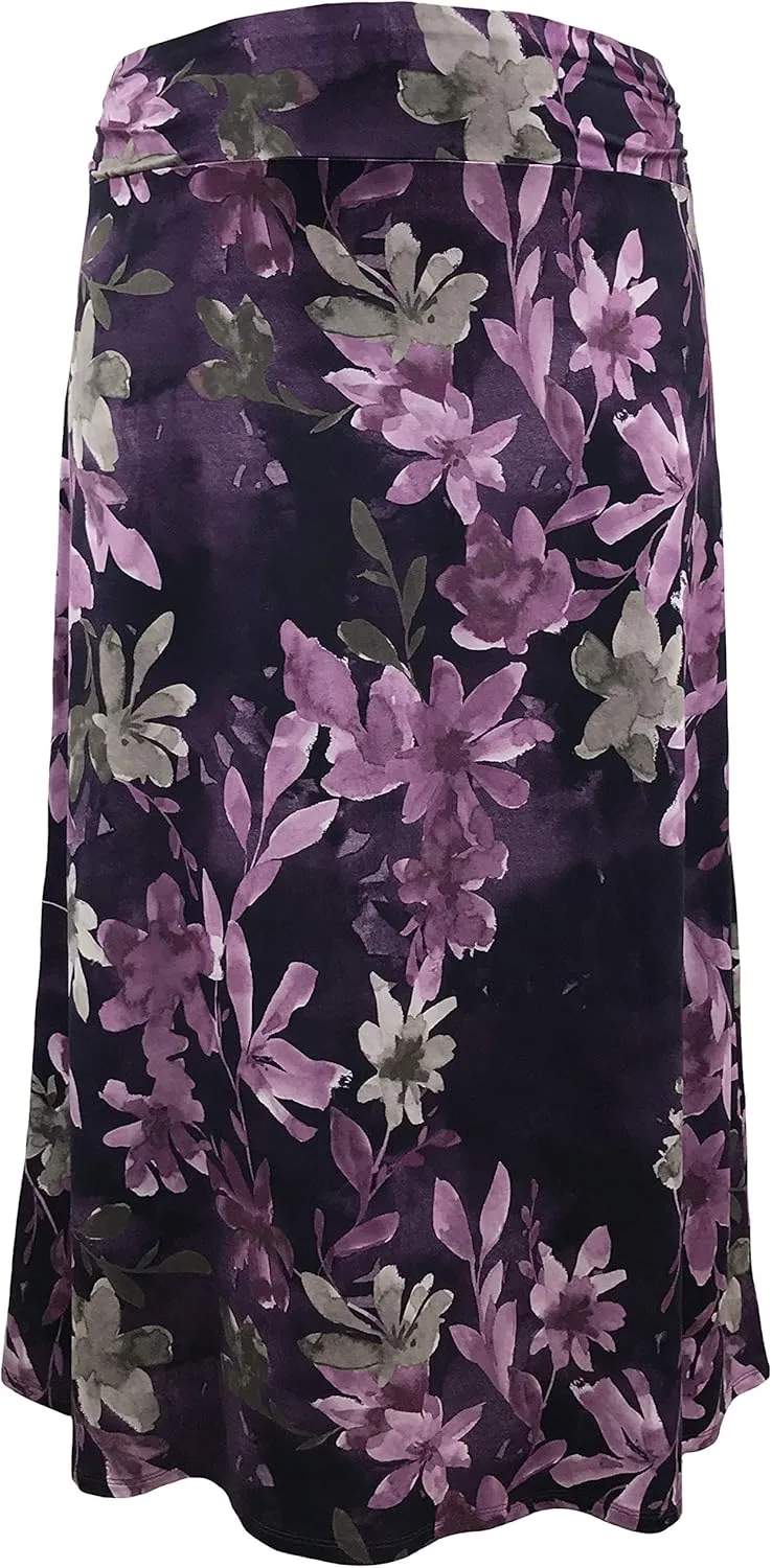 LEEBE Women and Plus Size Rushed Waist A-Line Casual Maxi Skirt (Small-5X)