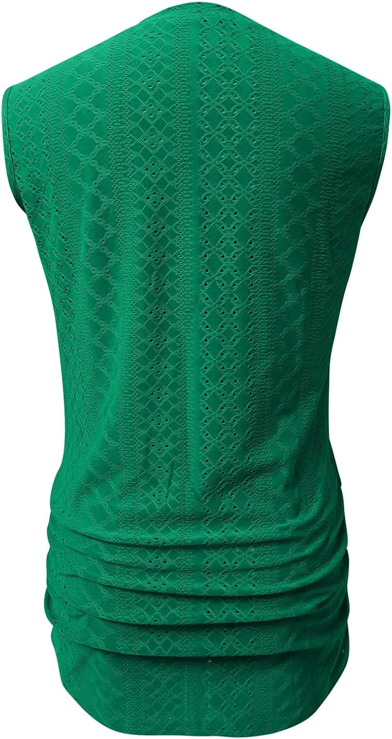 LRMQS Womens Tank Tops Loose Fit Summer 2024 Dressy Casual Eyelet Embroidery Trendy Sleeveless Shirts Beach Vacation Clothing
