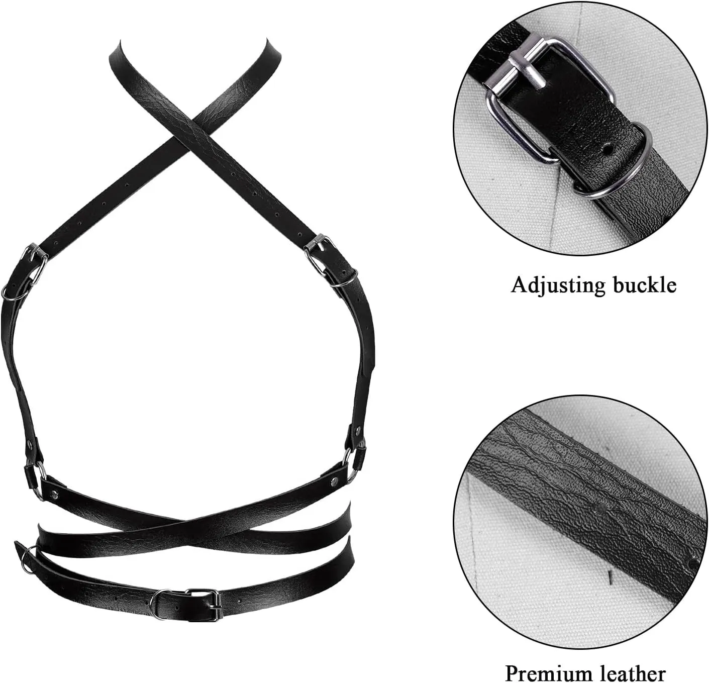 Punk Leather Harness Breast Belts Cross Tops Womens Lingerie Body Fashion Waist Accessories Clothing