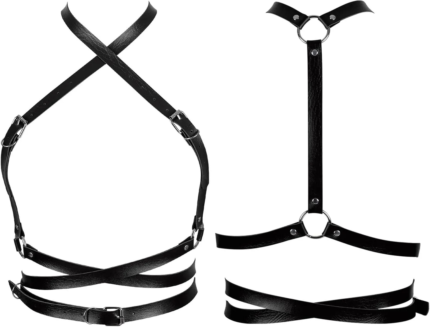 Punk Leather Harness Breast Belts Cross Tops Womens Lingerie Body Fashion Waist Accessories Clothing