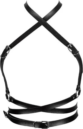 Punk Leather Harness Breast Belts Cross Tops Womens Lingerie Body Fashion Waist Accessories Clothing
