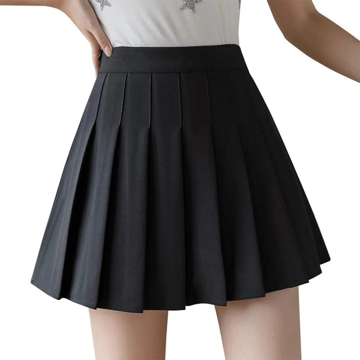 TONCHENGSD Women's High Waist Pleated Mini Skirt Skater Tennis Skirt