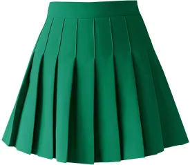 TONCHENGSD Women's High Waist Pleated Mini Skirt Skater Tennis Skirt