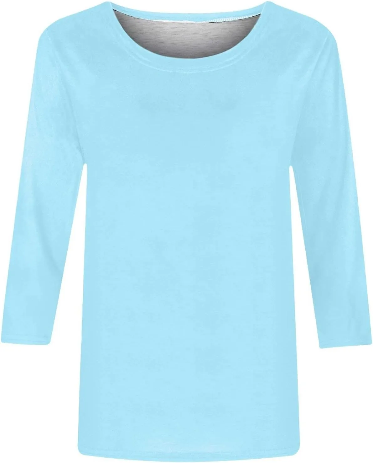 Womens Fall Tops 3/4 Sleeve Crewneck Cute Shirts Casual Trendy Print Blouses Length T Shirt 2024
